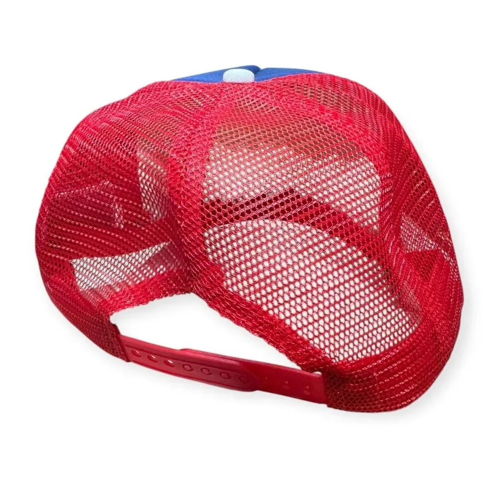 Jacks Surfboards Trucker Hat Cap Mens Snapback Blue Flag 4th Of July‎